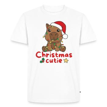 Capybara Weihnachten Capybaras Noël Mignonne - T-shirt Premium bio Homme - blanc - Devant - Nico (187cm)