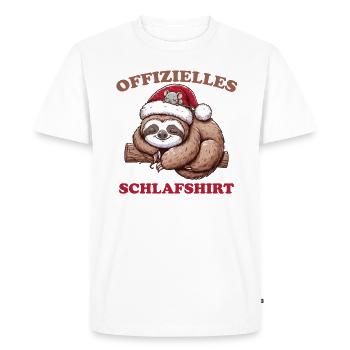 Official Sleep Shirt Christmas Sloth - Men's Premium Organic T-Shirt - white - Front - Nico (187cm)