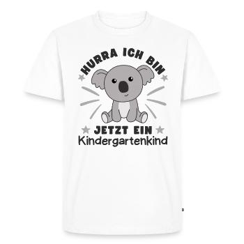 Hourra, je suis un enfant de maternelle Koala maintenant - T-shirt Premium bio Homme - blanc - Devant - Nico (187cm)