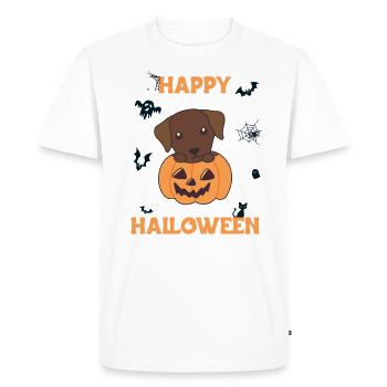 Labrador en citrouille chiens mignons Joyeux Halloween - T-shirt Premium bio Homme - blanc - Devant - Nico (187cm)