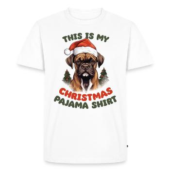 Boxer Pyjama de Noël Chiens - T-shirt Premium bio Homme - blanc - Devant - Nico (187cm)