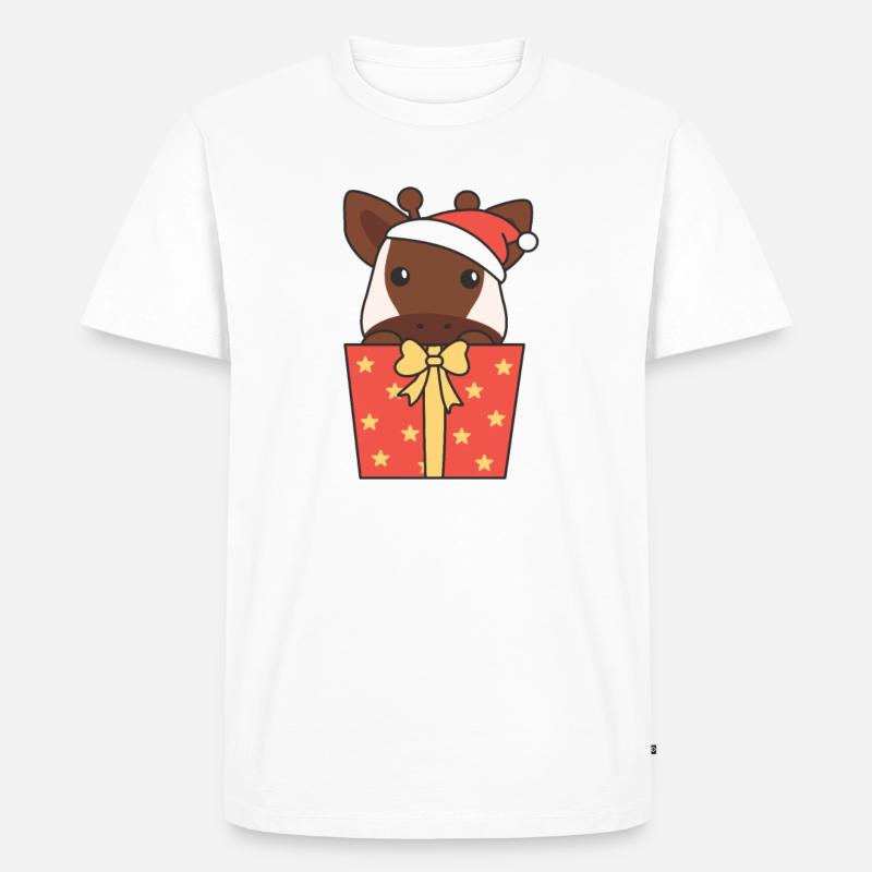 Okapi Weihnachten Geschenk Winter Tiere - Männer Premium Bio T-Shirt - Weiß
