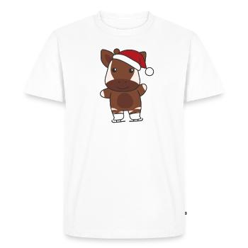 Okapi Noël Patinage sur glace Okapis - T-shirt Premium bio Homme - blanc - Devant - Nico (187cm)