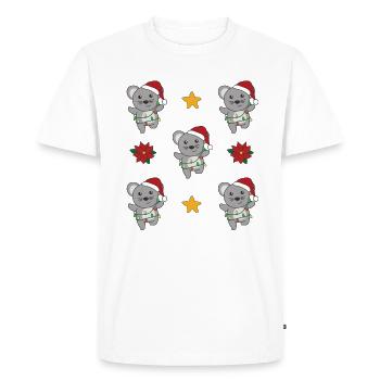 Mouse Christmas Winter Animals Mice - Men's Premium Organic T-Shirt - white - Front - Nico (187cm)