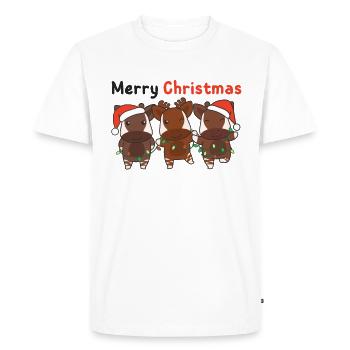 Okapi Christmas Winter Animals Okapi - Men's Premium Organic T-Shirt - white - Front - Nico (187cm)
