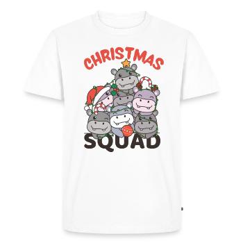 Hippopotame arbre de Noël Escouade de Noël hippopotames - T-shirt Premium bio Homme - blanc - Devant - Nico (187cm)