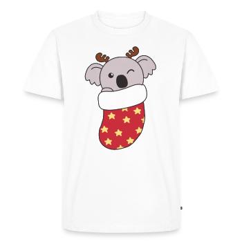 Cute Koala in Christmas Sock for Christmas Koala - Men's Premium Organic T-Shirt - white - Front - Nico (187cm)
