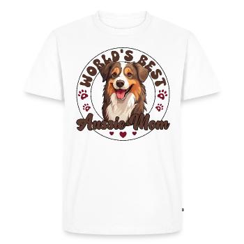 Berger Australien Bleu Merle Chien Aussie Maman - T-shirt Premium bio Homme - blanc - Devant - Nico (187cm)