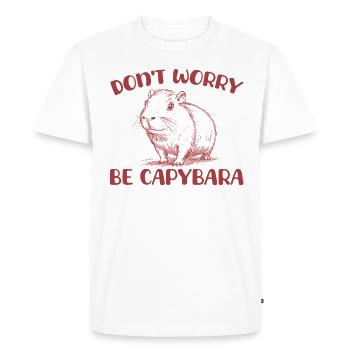Ne vous inquiétez pas, soyez drôle de capybara - T-shirt Premium bio Homme - blanc - Devant - Nico (187cm)