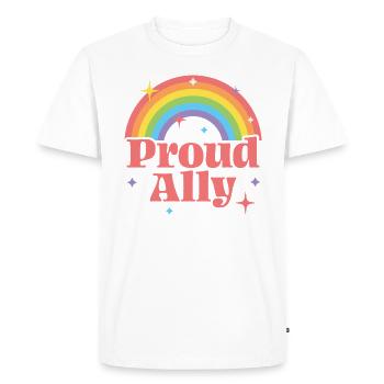 Proud Ally - Men's Premium Organic T-Shirt - white - Front - Nico (187cm)