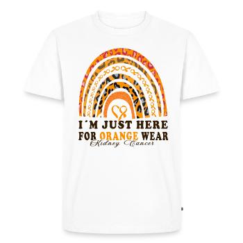 Rubans orange sensibilisation au cancer du rein - T-shirt Premium bio Homme - blanc - Devant - Nico (187cm)