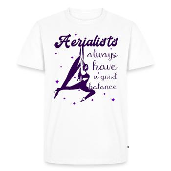 Acrobatie aérienne sur soie Cirque Acrobatique - T-shirt Premium bio Homme - blanc - Devant - Nico (187cm)