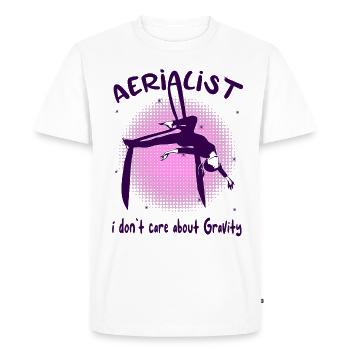 Acrobatie aérienne sur soie Cirque Acrobatique - T-shirt Premium bio Homme - blanc - Devant - Nico (187cm)