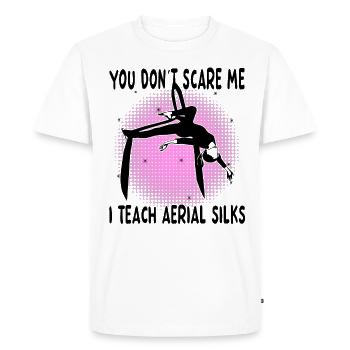 Teaching Air Silk - Funny Acrobatics - Men's Premium Organic T-Shirt - white - Front - Nico (187cm)