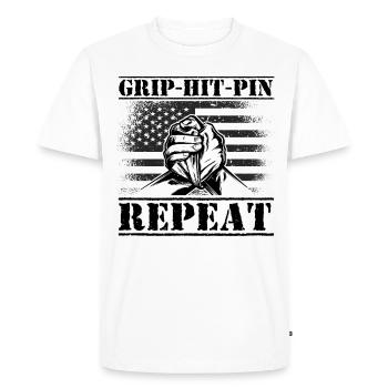 Armwrestler USA Flag Handwrestling - Men's Premium Organic T-Shirt - white - Front - Nico (187cm)