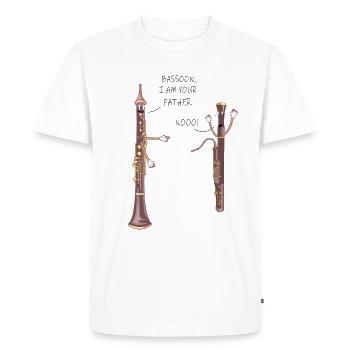 Instrument à vent Musique Hautbois Basson - T-shirt Premium bio Homme - blanc - Devant - Nico (187cm)