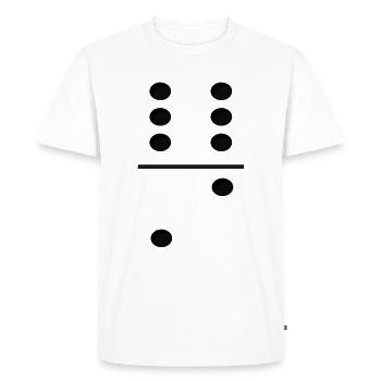 Domino Game Tile 6-2 - Funny Group Costume - Men's Premium Organic T-Shirt - white - Front - Nico (187cm)