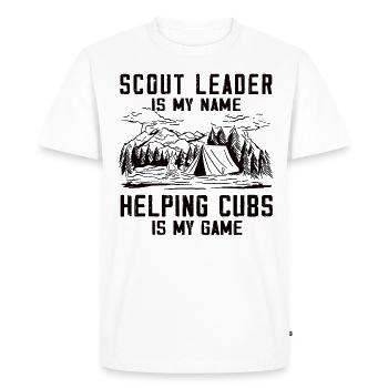 Camping Scoutmaster - Funny Scout Leader - Men's Premium Organic T-Shirt - white - Front - Nico (187cm)