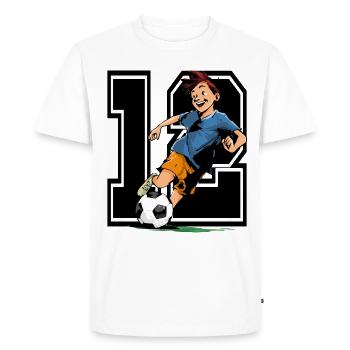 Football Birthday - 12 year old boy - 12. - Men's Premium Organic T-Shirt - white - Front - Nico (187cm)