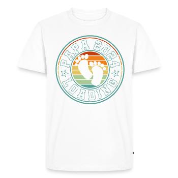 Father-to-be - Dad 2024 loading - Men's Premium Organic T-Shirt - white - Front - Nico (187cm)