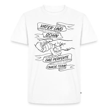 Père et fils l’équipe de chaos parfaite - - T-shirt Premium bio Homme - blanc - Devant - Nico (187cm)