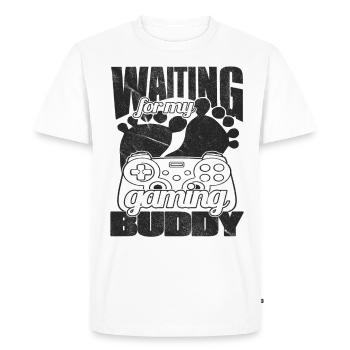 Waiting for my gaming Buddy - Expectant Father - - Men's Premium Organic T-Shirt - white - Front - Nico (187cm)