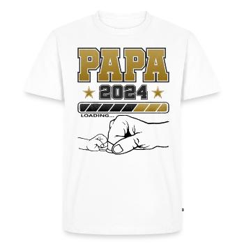Father-to-be - Dad 2024 loading - Men's Premium Organic T-Shirt - white - Front - Nico (187cm)