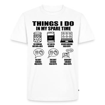 Things I do in my spare time - - Men's Premium Organic T-Shirt - white - Front - Nico (187cm)