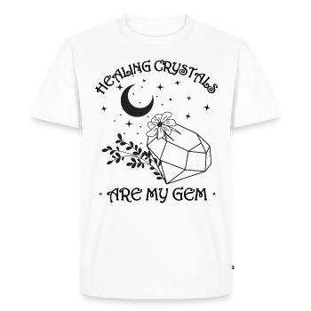 Funny Gemstone Chakra Healer Spiritual - Men's Premium Organic T-Shirt - white - Front - Nico (187cm)