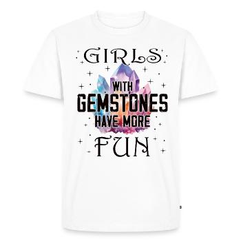Funny Gemstone Chakra Healer Spiritual - Men's Premium Organic T-Shirt - white - Front - Nico (187cm)