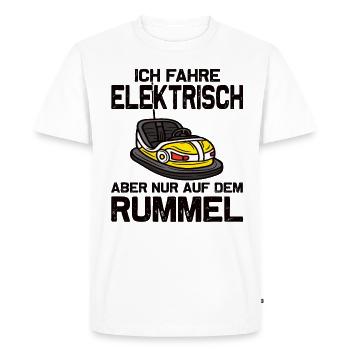 "I Drive Electric" Bumper Cars - Men's Premium Organic T-Shirt - white - Front - Nico (187cm)