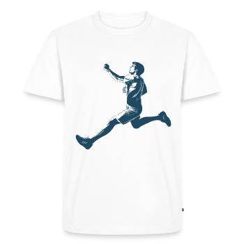 Conception de course pour les coureurs au marathon - T-shirt Premium bio Homme - blanc - Devant - Nico (187cm)