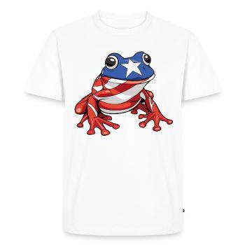 Grenouille Coqui Symbole Taino Boricua Puerto - T-shirt Premium bio Homme - blanc - Devant - Nico (187cm)
