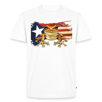 Grenouille Coqui Symbole Taino Boricua Puerto - T-shirt Premium bio Homme - blanc - Devant - Nico (187cm)