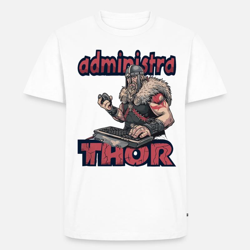 Viking Databaseadministra-thor Nerdy - Männer Premium Bio T-Shirt - Weiß