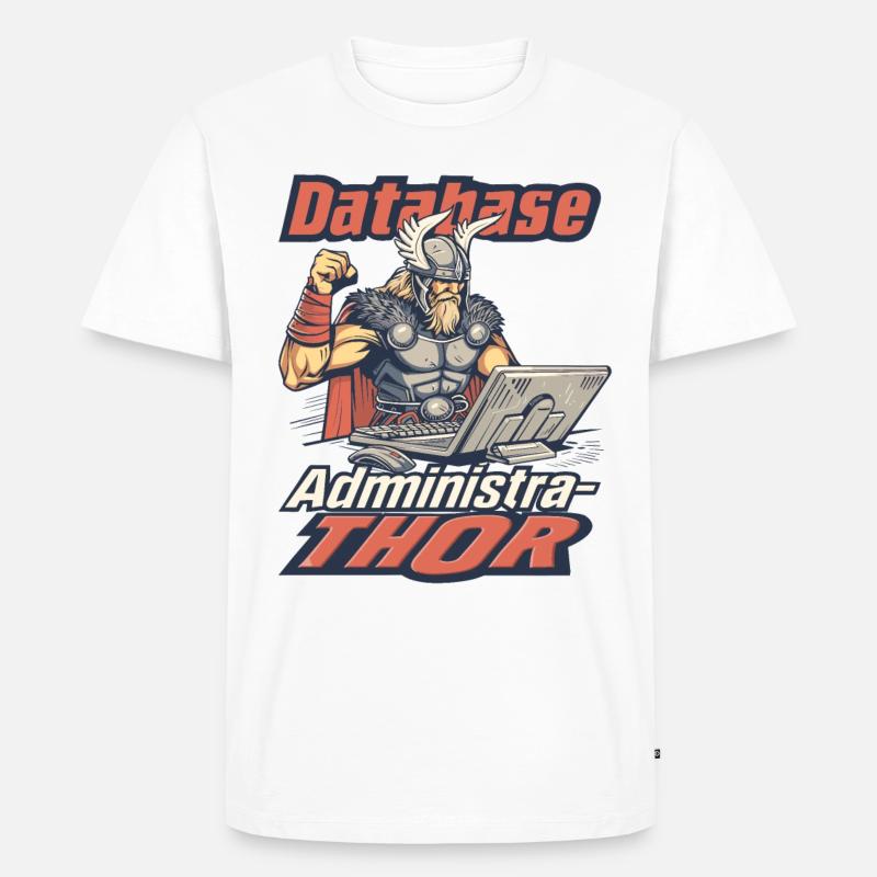 Viking Databaseadministra-thor Nerdy - Männer Premium Bio T-Shirt - Weiß