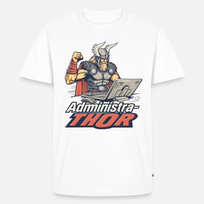 Viking Databaseadministra-thor Nerdy - Männer Premium Bio T-Shirt - Weiß