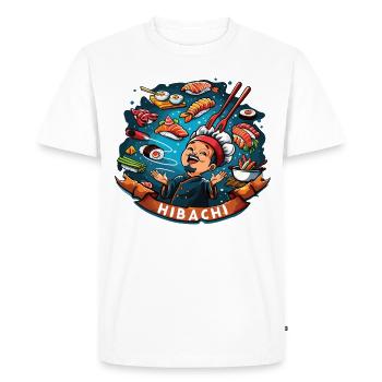 Hibachi Teppanyaki Bbq Cuisine japonaise - T-shirt Premium bio Homme - blanc - Devant - Nico (187cm)