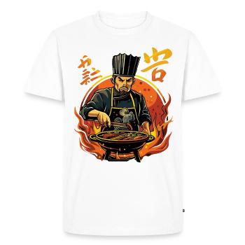 Hibachi Teppanyaki Bbq Cuisine japonaise - T-shirt Premium bio Homme - blanc - Devant - Nico (187cm)