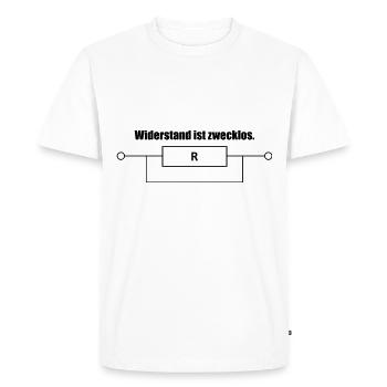 Électricien Électricité Électricité Cadeau Électricité - T-shirt Premium bio Homme - blanc - Devant - Nico (187cm)