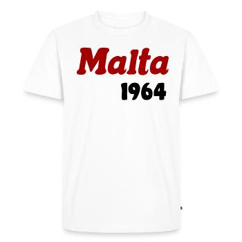 Malte 1964 - T-shirt Premium bio Homme - blanc - Devant - Nico (187cm)