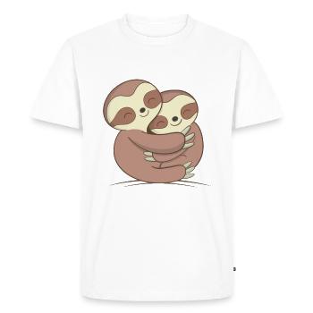 Paresseux Design - T-shirt Premium bio Homme - blanc - Devant - Nico (187cm)