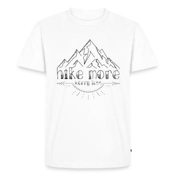 Marchez plus vous inquiétez moins - T-shirt Premium bio Homme - blanc - Devant - Nico (187cm)