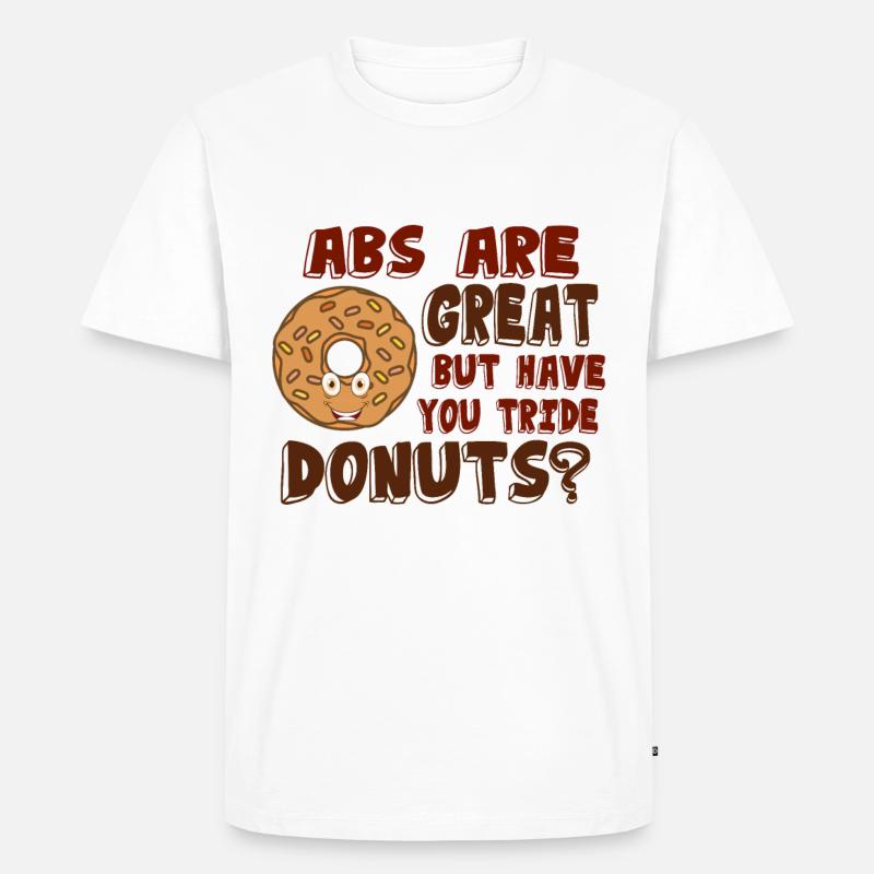 Donat abs - Ekologiczna koszulka męska Premium - biały