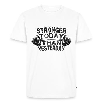 La motivation de la forme physique - T-shirt Premium bio Homme - blanc - Devant - Nico (187cm)