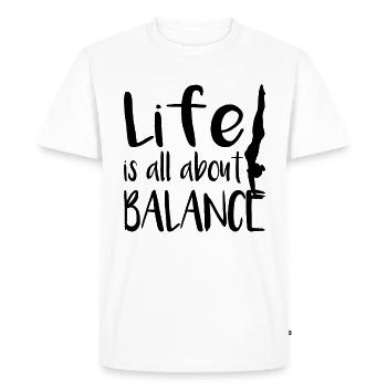 Stand de la main - T-shirt Premium bio Homme - blanc - Devant - Nico (187cm)