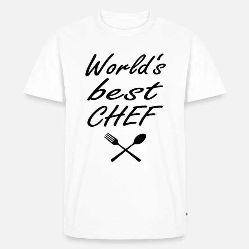 Worlds best Chef - Männer Premium Bio T-Shirt - Weiß