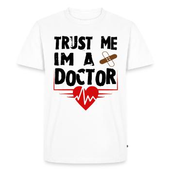Am doctor - Men's Premium Organic T-Shirt - white - Front - Nico (187cm)
