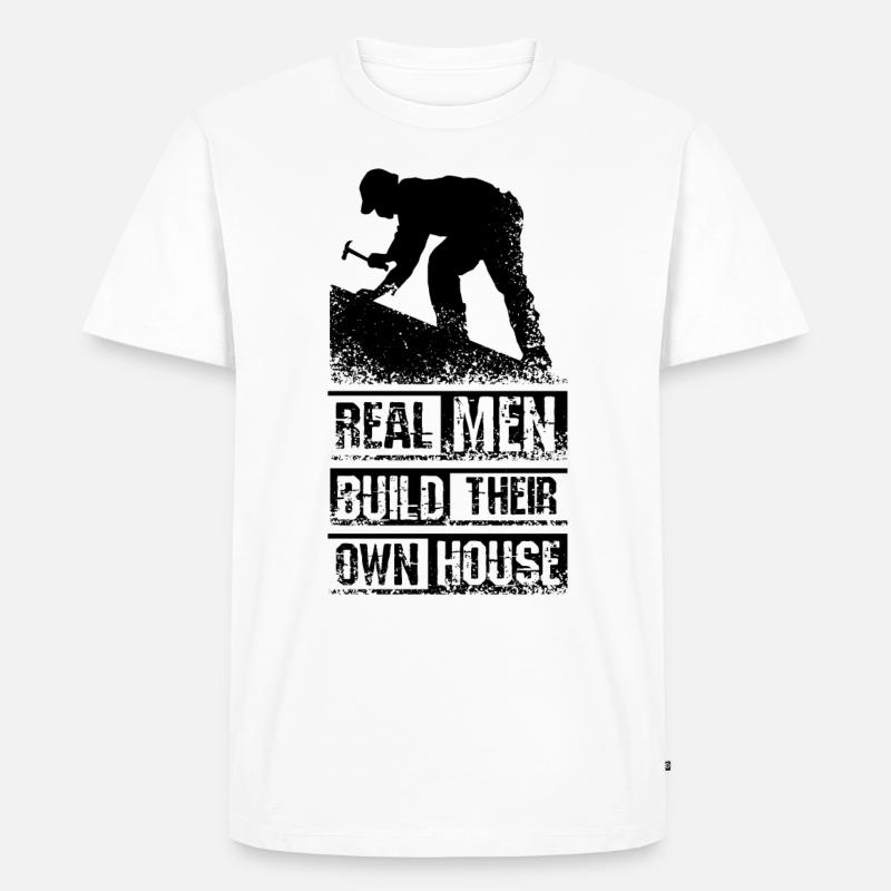 Männer Bauherr - Männer Premium Bio T-Shirt - Weiß