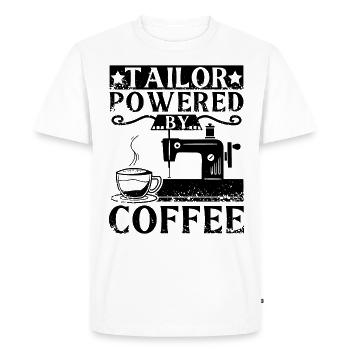 Couturière et café - T-shirt Premium bio Homme - blanc - Devant - Nico (187cm)